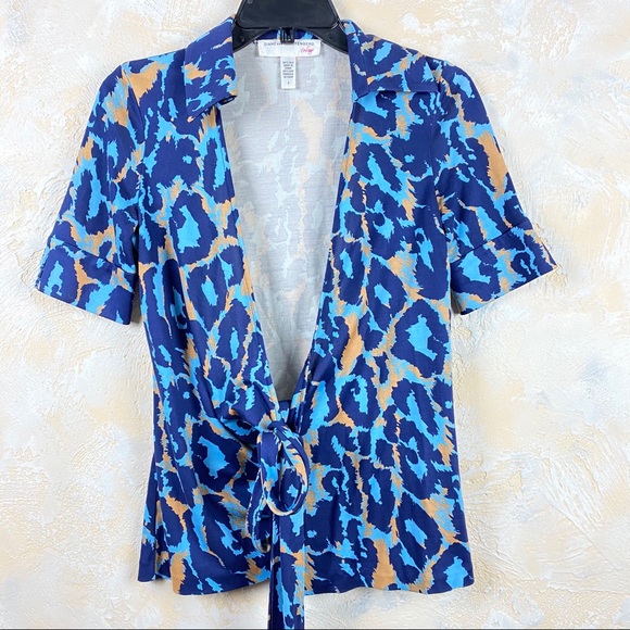 Diane Von Furstenberg Tops - DVF Diane Von Furstenberg Animal Print‎ Top 51
